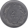  Монета. Турция. 2.5 лиры 1961 год. ав.