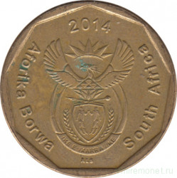 Монета. Южно-Африканская республика (ЮАР). 50 центов 2014 год.