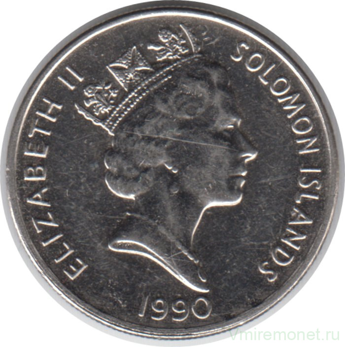 Монета. Соломоновы острова. 10 центов 1990 год.