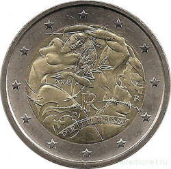 Монета. Италия. 2 евро 2008 год. 60 лет декларации прав человека.