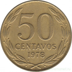 Монета. Чили. 50 сентаво 1978 год.