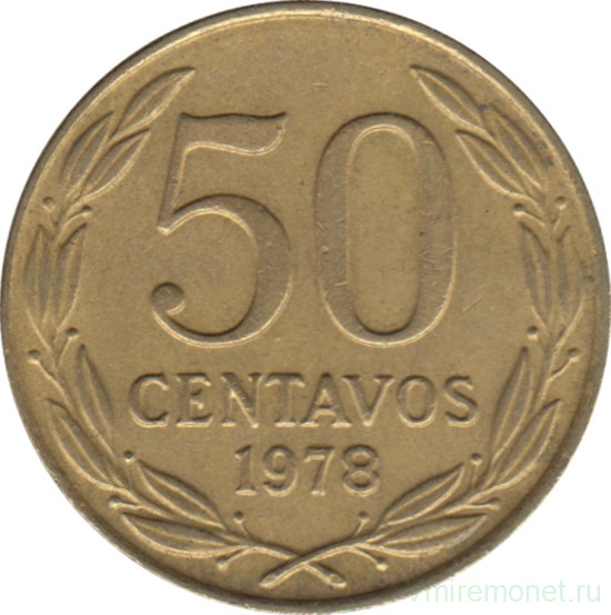 Монета. Чили. 50 сентаво 1978 год.