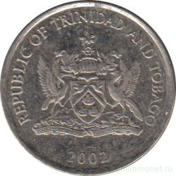 Монета. Тринидад и Тобаго. 10 центов 2002 год.