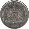 Монета. Тринидад и Тобаго. 10 центов 2002 год. ав.