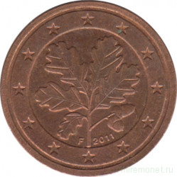 Монета. Германия. 2 цента 2011 год. (F).
