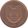 Монета. Кирибати. 2 цента 1992 год. ав.