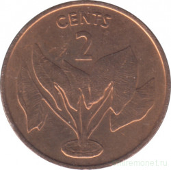 Монета. Кирибати. 2 цента 1992 год.