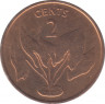 Монета. Кирибати. 2 цента 1992 год. рев.
