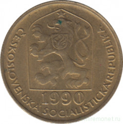Монета. Чехословакия. 20 геллеров 1990 год.