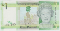 Банкнота. Джерси (Великобритания). 1 фунт 2010 год.
