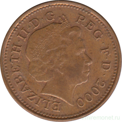 Монета. Великобритания. 1 пенни 2000 год.