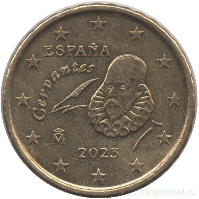Монета. Испания. 10 центов 2023 год.