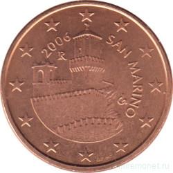 Монета. Сан-Марино. 5 центов 2006 год.