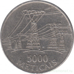 Монета. Мозамбик. 5000 метикалов 1998 год.