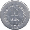 Монета. Индонезия. Риау. 10 сен 1962 год. рев.