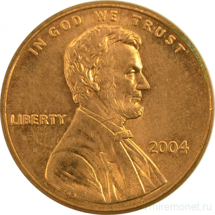 Монета. США. 1 цент 2004 год.