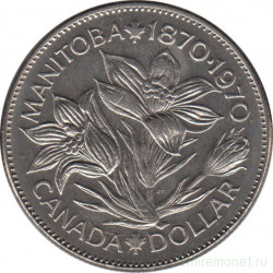 Монета. Канада. 1 доллар 1970 год. 100 лет присоединения Манитобы.