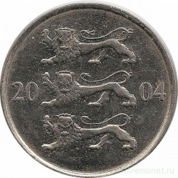 Монета. Эстония. 20 сенти 2004 год.