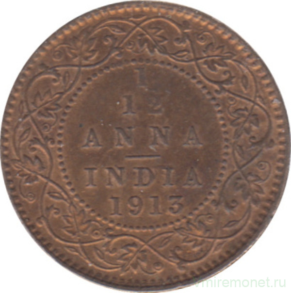 Монета. Индия. 1/12 анны 1913 год.