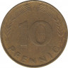  Монета. ФРГ. 10 пфеннигов 1994 год. Монетный двор - Гамбург (J). рев.