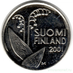 Монета. Финляндия. 10 пенни 2001 год.