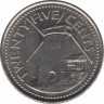 Монета. Барбадос. 25 центов 2008 год. рев.