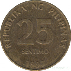 Монета. Филиппины. 25 сентимо 1997 год.