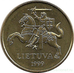 Монета. Литва. 50 центов 1999 год.