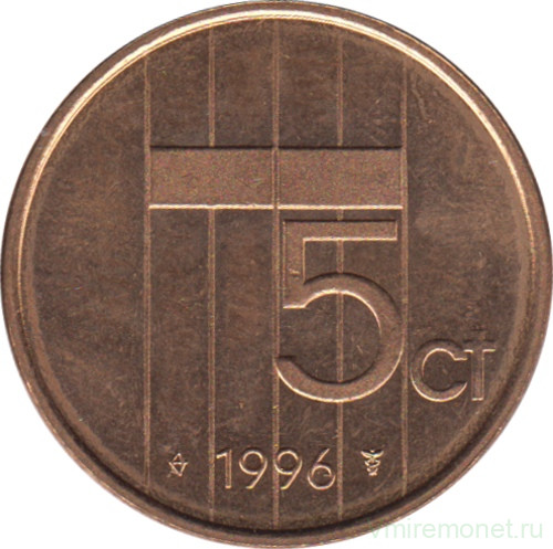 Монета. Нидерланды. 5 центов 1996 год.