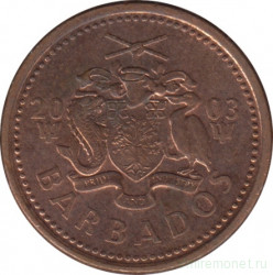 Монета. Барбадос. 1 цент 2003 год.
