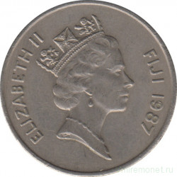 Монета. Фиджи. 10 центов 1987 год.