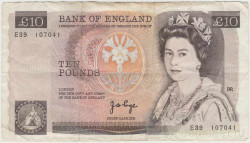 Банкнота. Великобритания. 10 фунтов 1975 - 1992 года. Тип 379а.