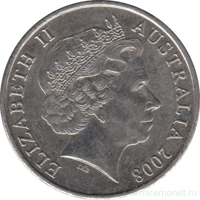 Монета. Австралия. 20 центов 2008 год.