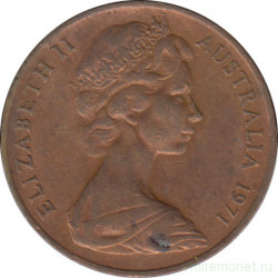 Монета. Австралия. 2 цента 1971 год.