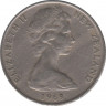 Монета. Новая Зеландия. 20 центов 1969 год. ав.