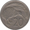 Монета. Новая Зеландия. 20 центов 1969 год. рев.