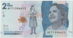 Банкнота. Колумбия. 2000 песо 2016 год.
