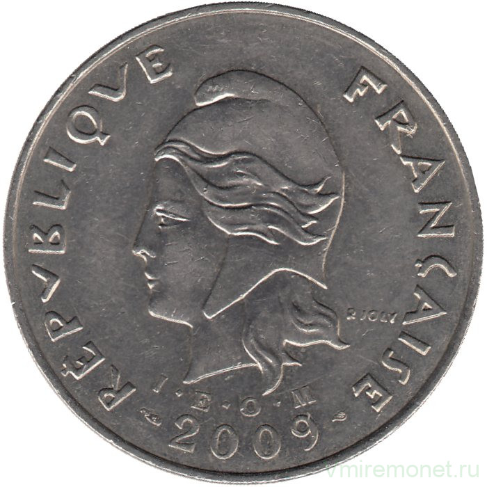 Монета. Французская Полинезия. 50 франков 2009 год.