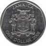 Монета. Ямайка. 1 доллар 2008 год. Форма - круг. ав.