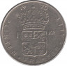 Аверс. Монета. Швеция. 1 крона 1970 год.
