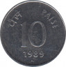 Монета. Индия. 10 пайс 1989 год. Новый тип. ав.