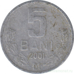 Монета. Молдова. 5 баней 2001 год.