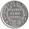 Монета. Боливия. 20 сентаво 1883 год.