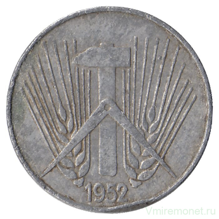 Монета. ГДР. 5 пфеннигов 1952 года (Е).