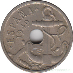 Монета. Испания. 50 сентимо 1956 (1949) год.