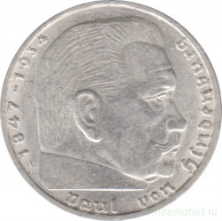 Монета. Германия. Третий Рейх. 5 рейхсмарок 1936 год. Монетный двор - Берлин (А). Новый тип.