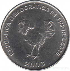 Монета. Восточный Тимор. 10 сентаво 2003 год.