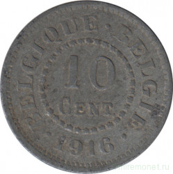 Монета. Бельгия. 10 сантимов 1916 год.
