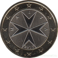 Монета. Мальта. 1 евро 2017 год.