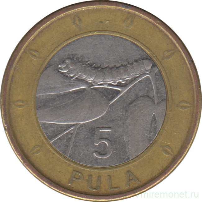 Монета. Ботсвана. 5 пул 2013 год.